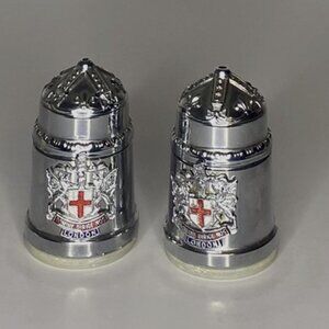 Silver London Shield Salt and Pepper Shakers